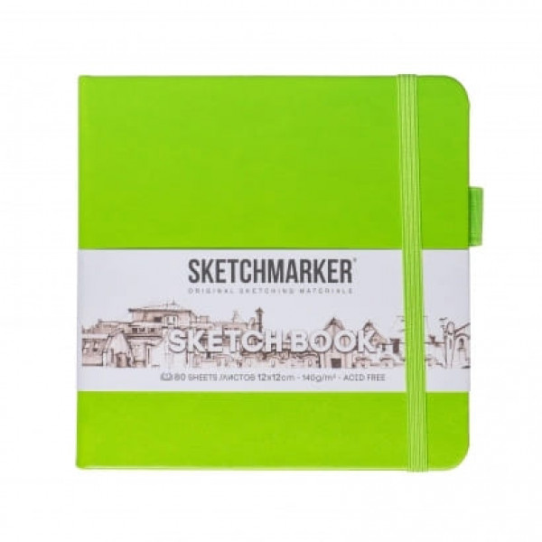 Блокнот для зарисовок 80л. "Sketchmarker. Зеленый луг" 12*12см 140г