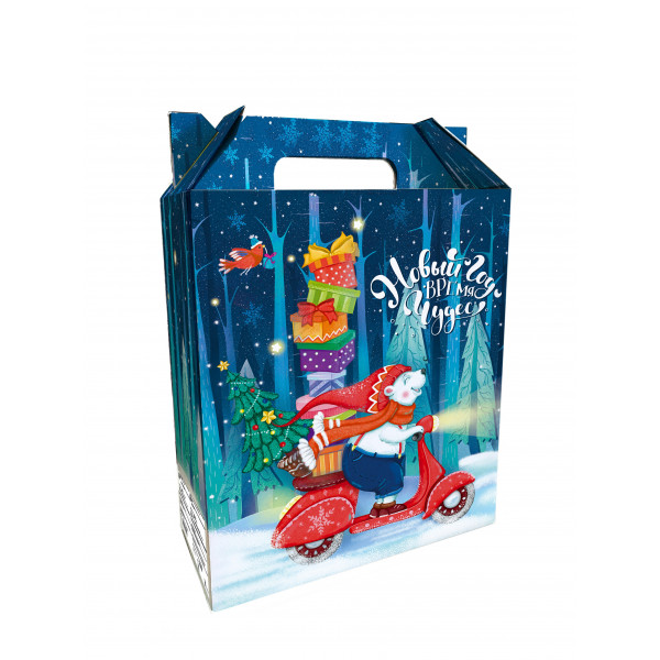 Коробка для кондитерских изделий 210*80*190мм картон 300г полноцвет. печать 21*8*19см НГ