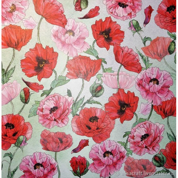 Бумага для скрапбукинга "Mr.Painter" Цветочный атлас. Магнолия190г/кв.м 30,5*30,5см