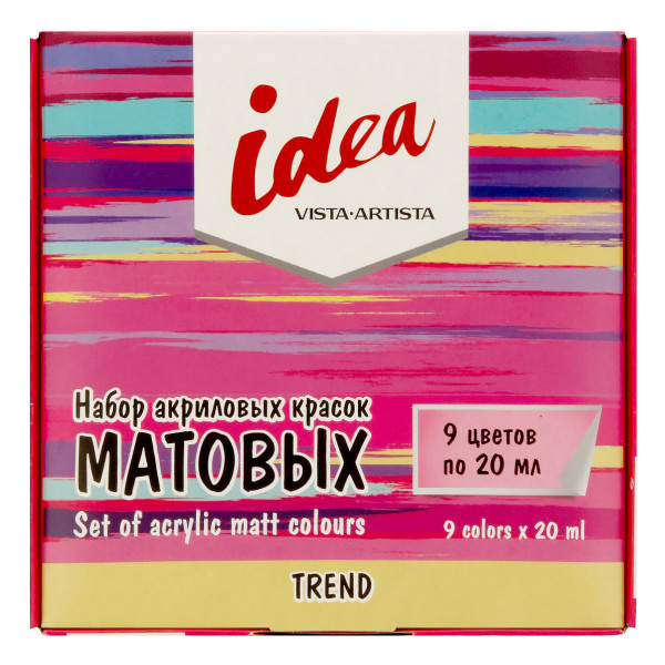 Краска акриловая VISTA-ARTISTA idea для декора матовая, набор 9цв