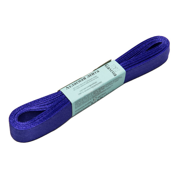 Лента атласная №503N(18-3940)  5,4м*12мм, сиренево-синий