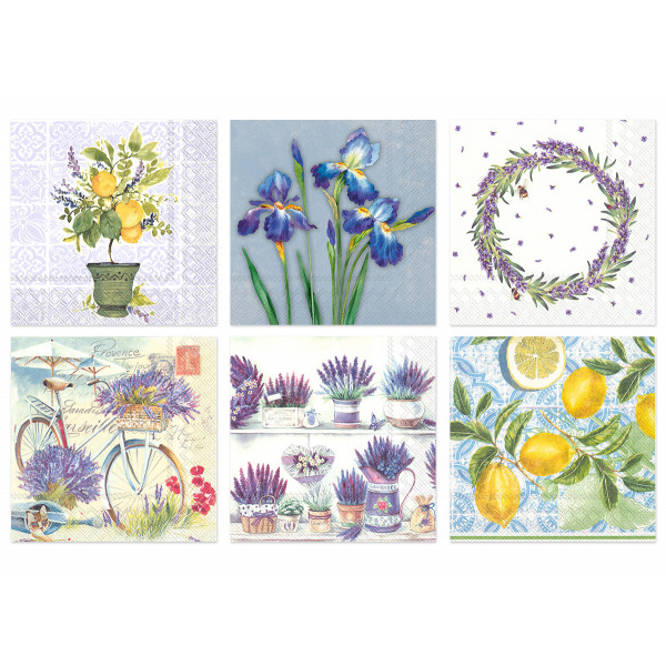Салфетки бум. асс. 33*33 "В стиле прованс"
