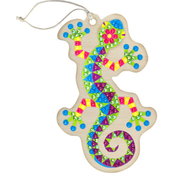 Кристальная мозайка (алмаз.вышивка) "Фрея" 6*10см подвеска Ящерка