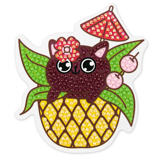 Кристальная мозайка (алмаз.) "ТропиКот" магнит 9*10,5см