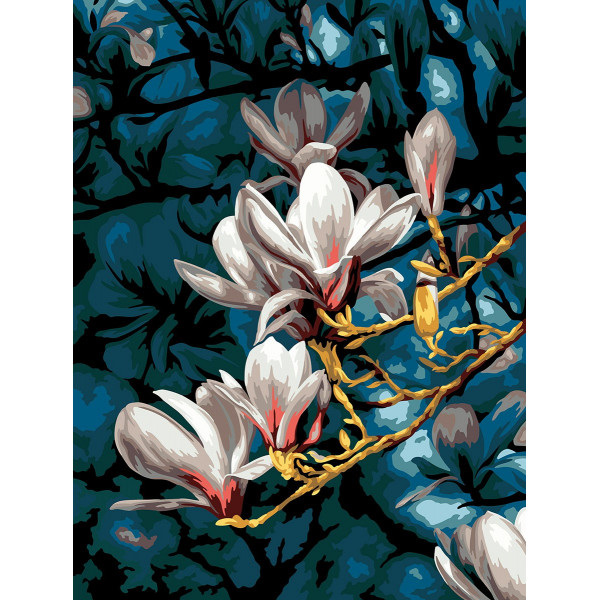 Набор для раскрашивания по номерам "Цвет магнолии" 30*40см.