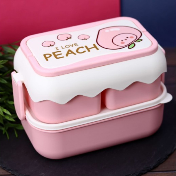 Ланчбокс "I love Peach" pink