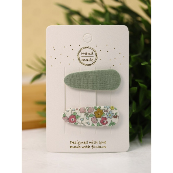 Набор заколок  для волос "Flower princess", green