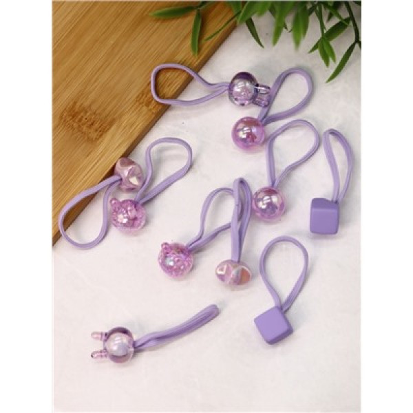 Набор резинок для волос "Pearl heart", purple