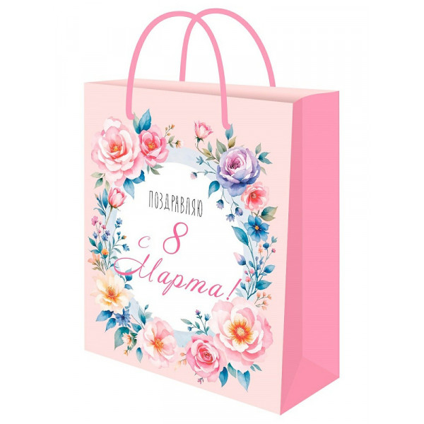 Пакет подарочный Optima с глянц. лам. 26,4*32,7*8 (L) Женский праздник