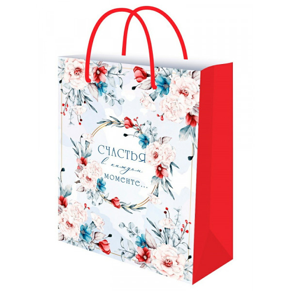 Пакет подарочный Optima с глянц. лам. 26,4*32,7*8 (L) Моменты счастья