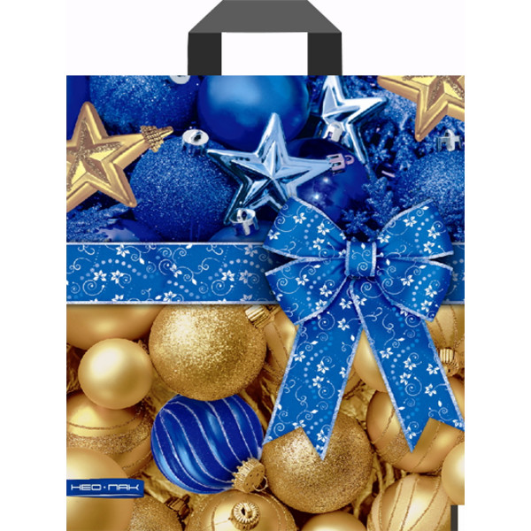 Пакет полиэт. с петлевой ручкой Подарочный с бантом 28,34