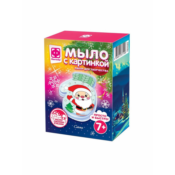 Мыло с картинкой Варежка Санта