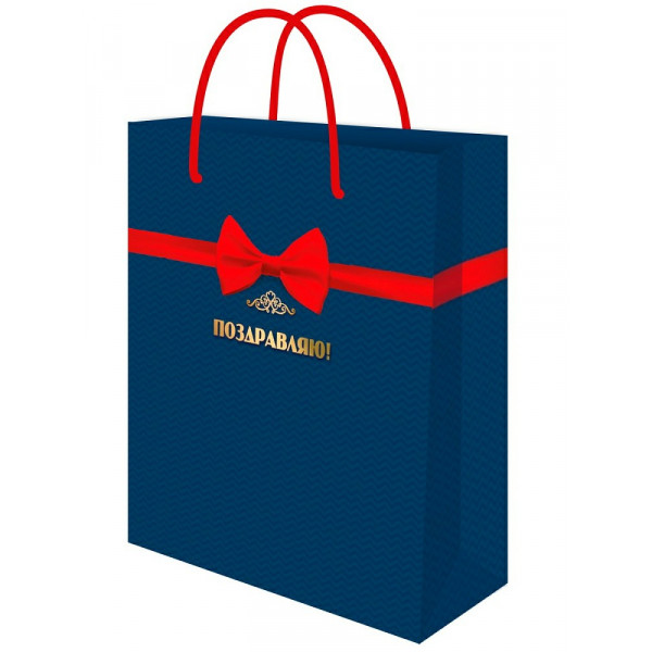 Пакет подарочный Optima с глянц. лам. 40*47*8 (XXL) Красный бант