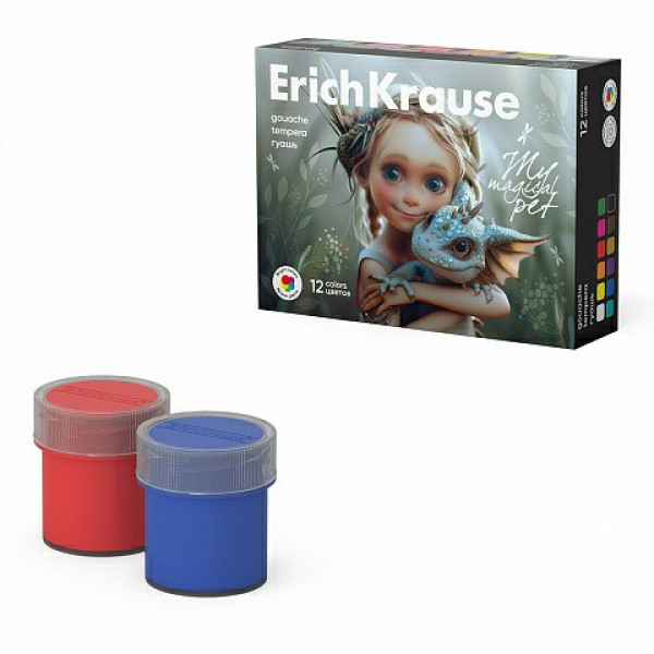 Гуашь Erich Krause Magic Pet 12цв. по 20мл.