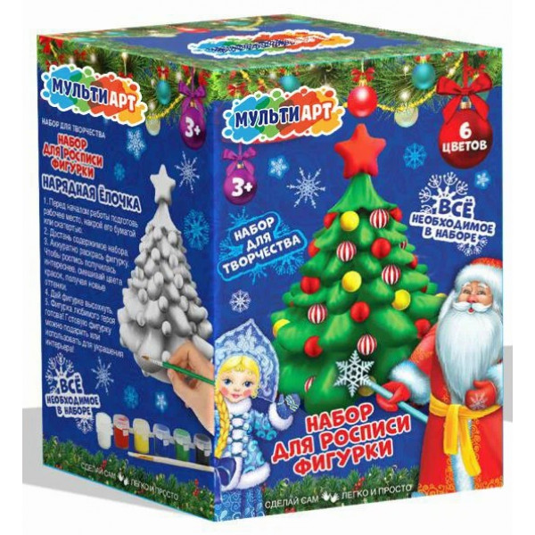 Набор д/дет. творчества фигурка для росписи (краски. кисточка) Елочка