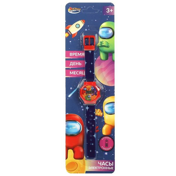 Часы показывают время и дату, блистер 28*8*1