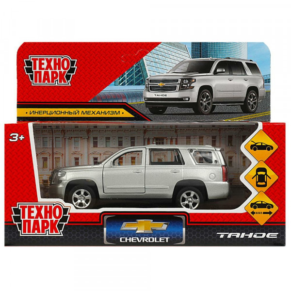 Машина мет CHEVROLET TAHOE, серебристый 12см