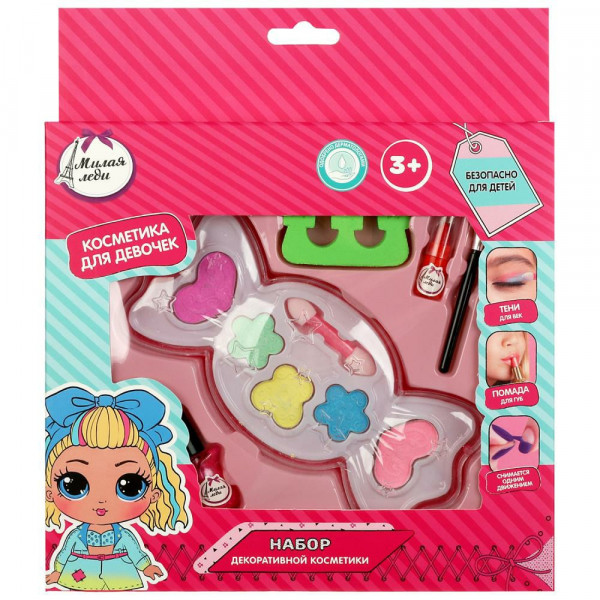 Косметика для девочек тени, помада, лак