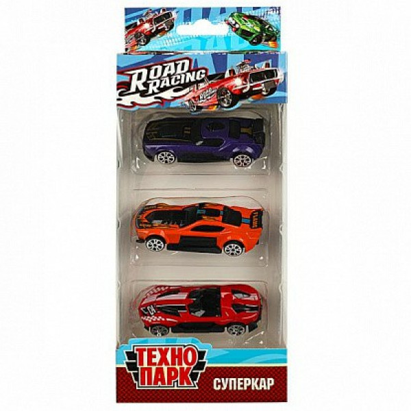 Машина мет. ROAD RACING набор суперкар 7,5см 3шт