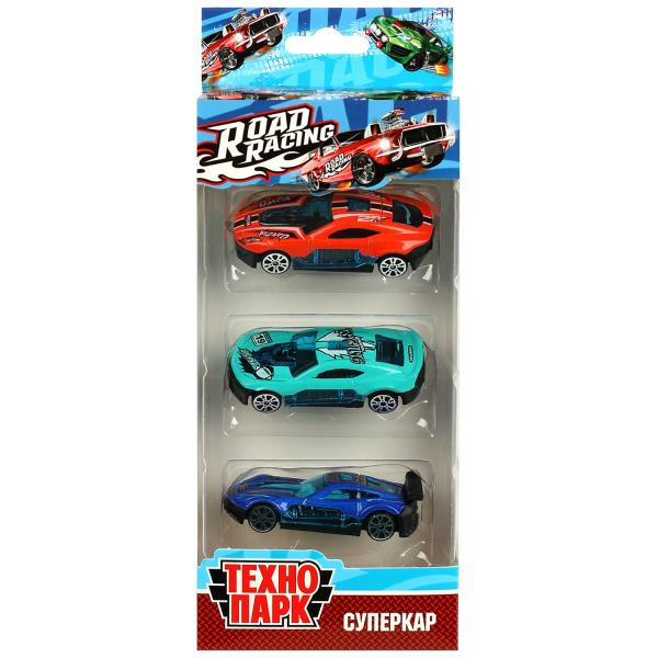 Машина мет. ROAD RACING набор суперкар 7,5см 3шт