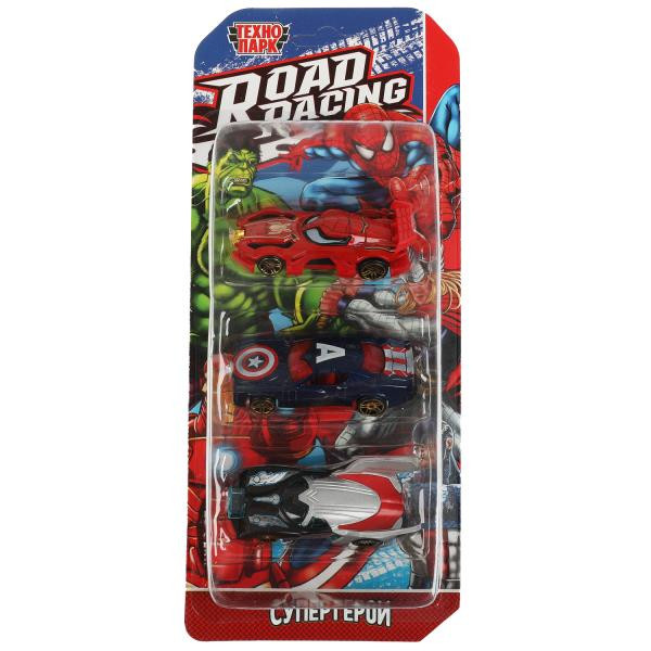 Машина мет. ROAD RACING набор супергерои 7,5 см