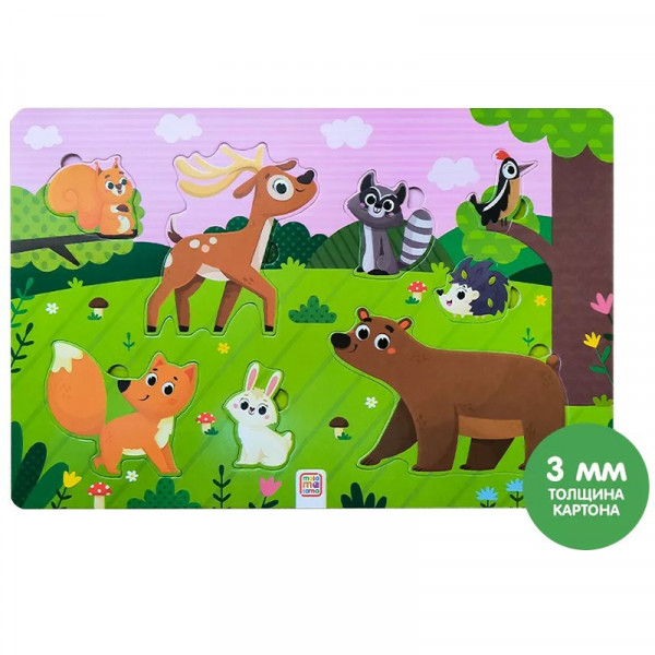 Пазлы на подложке. Лес