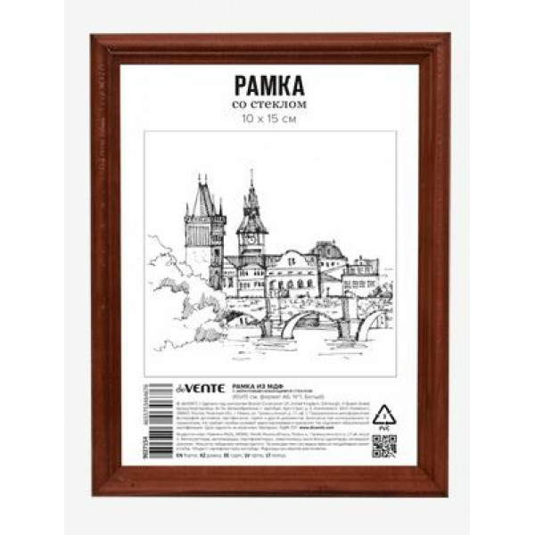 Рамка из МДФ deVENTE  10*15см А6 итальянский орех, акриловое стекло