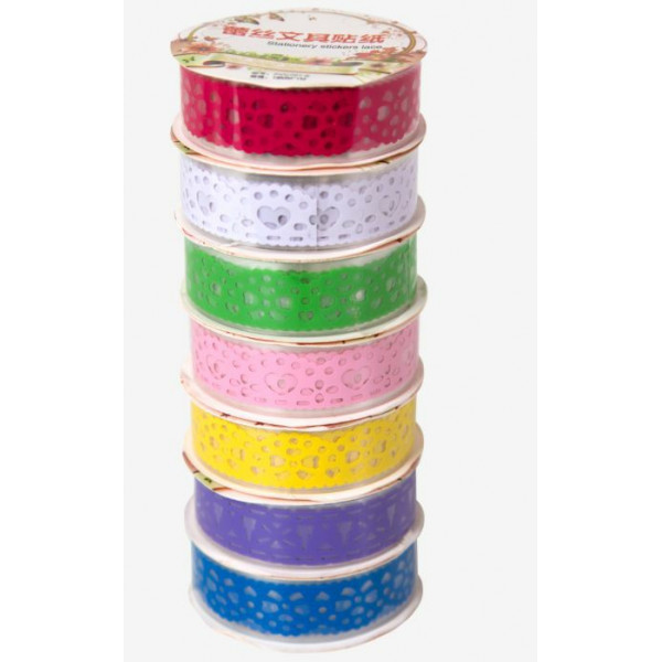 Клейкая лента декоративная "deVENTE. Кружева" цветная, с рисунком, ПВХ