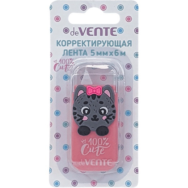 Корректируюшая лента "DeVente Cute Cat"  5мм*6м розовый