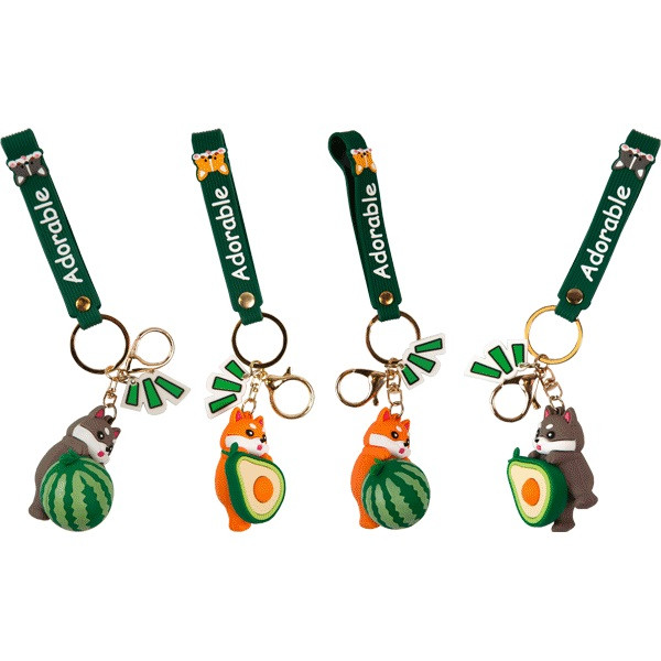 Брелок каучук. DeVente Hey Corgi 6*5.1 с мет. карабином