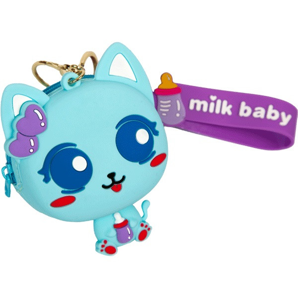 Брелок-кошелек силиконовый"deVENTE. Donut Cat" 8,5*6,7*3см, на молнии с мет карабином