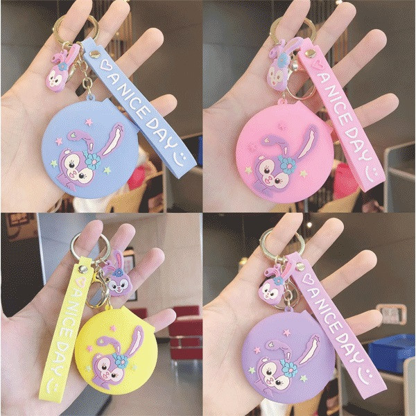 Брелок-зеркальце силиконовый"deVENTE. Best Friends" 4,5см, складное с мет карабином