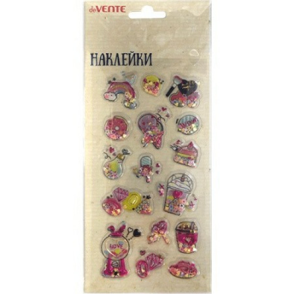 Набор объемных наклеек д/творчества "deVENTE. Shake it! Sweety" 9 x 18 см