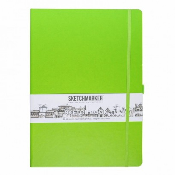 Блокнот для зарисовок 80л. "Sketchmarker. Зеленый луг" 20*20см 140г