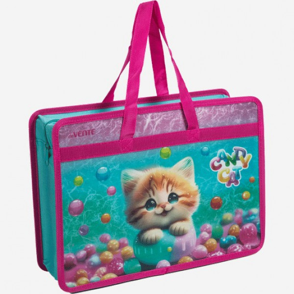 Папка для тетрадей,ИЗО и технологии "deVENTE.Candy Cat" A4 (34x25x10 cм) текстильная на молнии