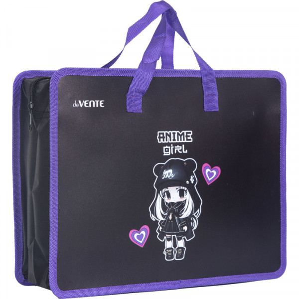 Папка для тетрадей.ИЗО и технологии" de Vente.Anime Girl  A4, 33.5x26 см, на молнии