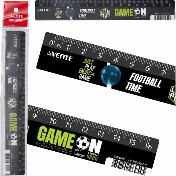 Линейка пластиковая  "deVENTE.Footbal Time" 16 см,