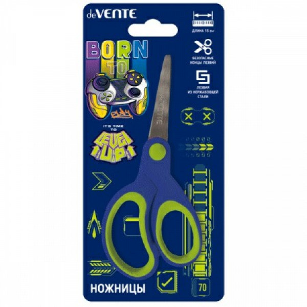 Ножницы детские "deVENTE. Level Up Game" 13 см с закругленными кончиками