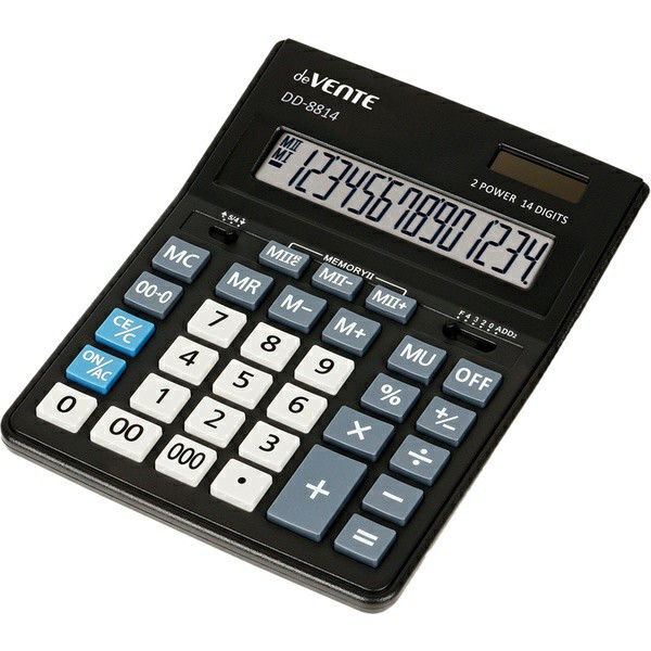Калькулятор настольный 14-разр."deVENTE" DD-8814  155х205х35 мм, черный