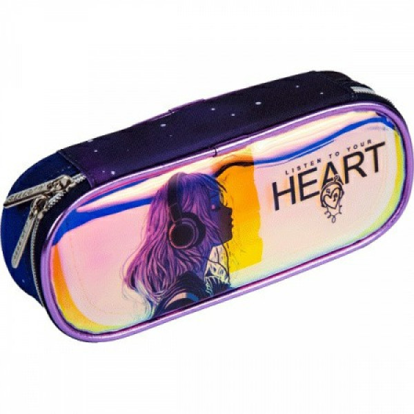 Пенал "deVENTE. Listen To Your Heart" 21x8x5 см, овальный на молнии
