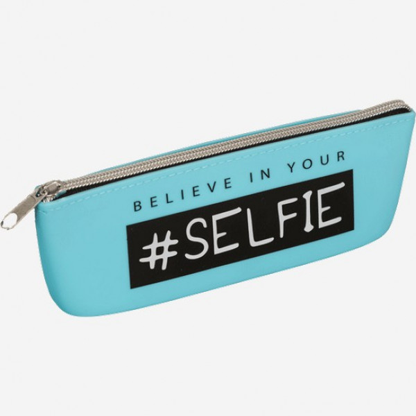 Пенал "deVENTE. #SELFIE" 18,5x7x4 см, треуг, силикон, на молнии, голубой