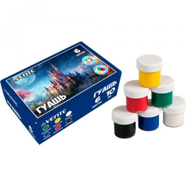 Гуашь 6 цв. "deVente. Magic Castle", по 10 мл