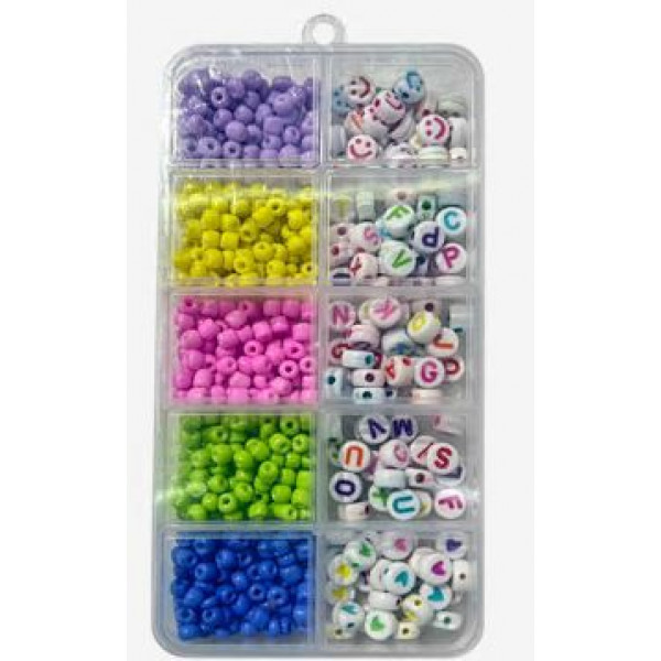 Набор бусин для творчества "deVENTE" пластик. круглые ассорти