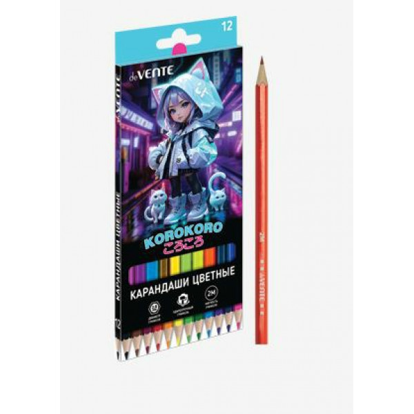 Карандаши 12 цв. "deVENTE. Korokoro" шестигранные