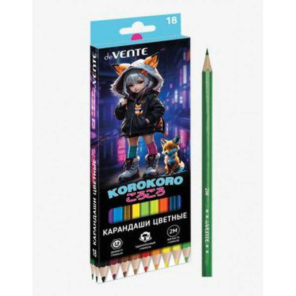 Карандаши 18цв "deVENTE. Korokoro", шестигранные