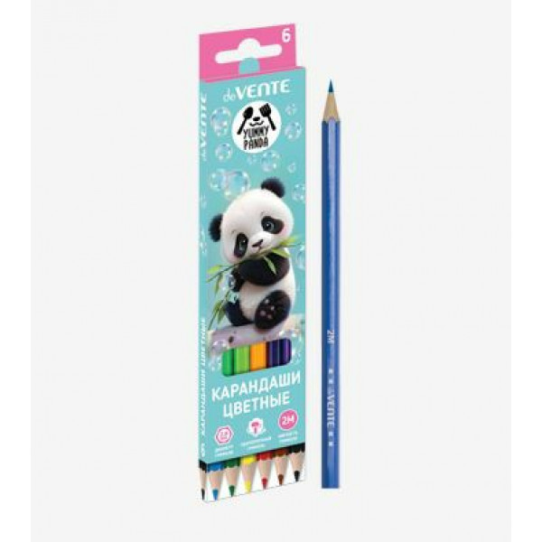 Карандаши 6 цв. "deVENTE. Yummy Panda" шестигранные
