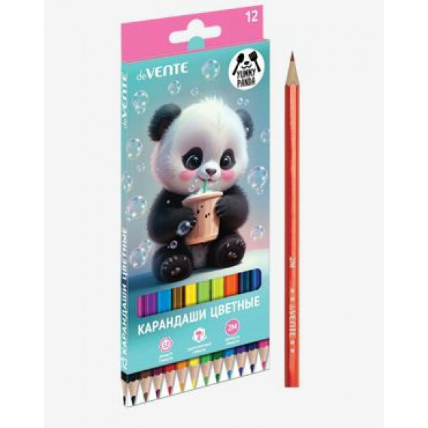 Карандаши 12 цв. "deVENTE. Yummy Panda"  шестигранные