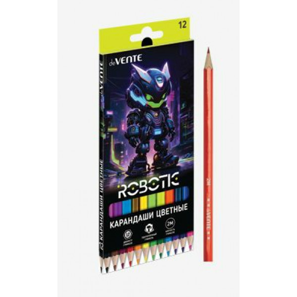 Карандаши 12 цв. "deVENTE. Robotic"  шестигранные