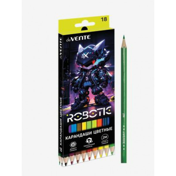 Карандаши 18цв. "deVENTE. Robotic" шестигранные