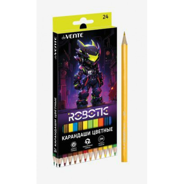 Карандаши 24 цв "deVENTE. Robotic" 2,8 мм, шестигранные